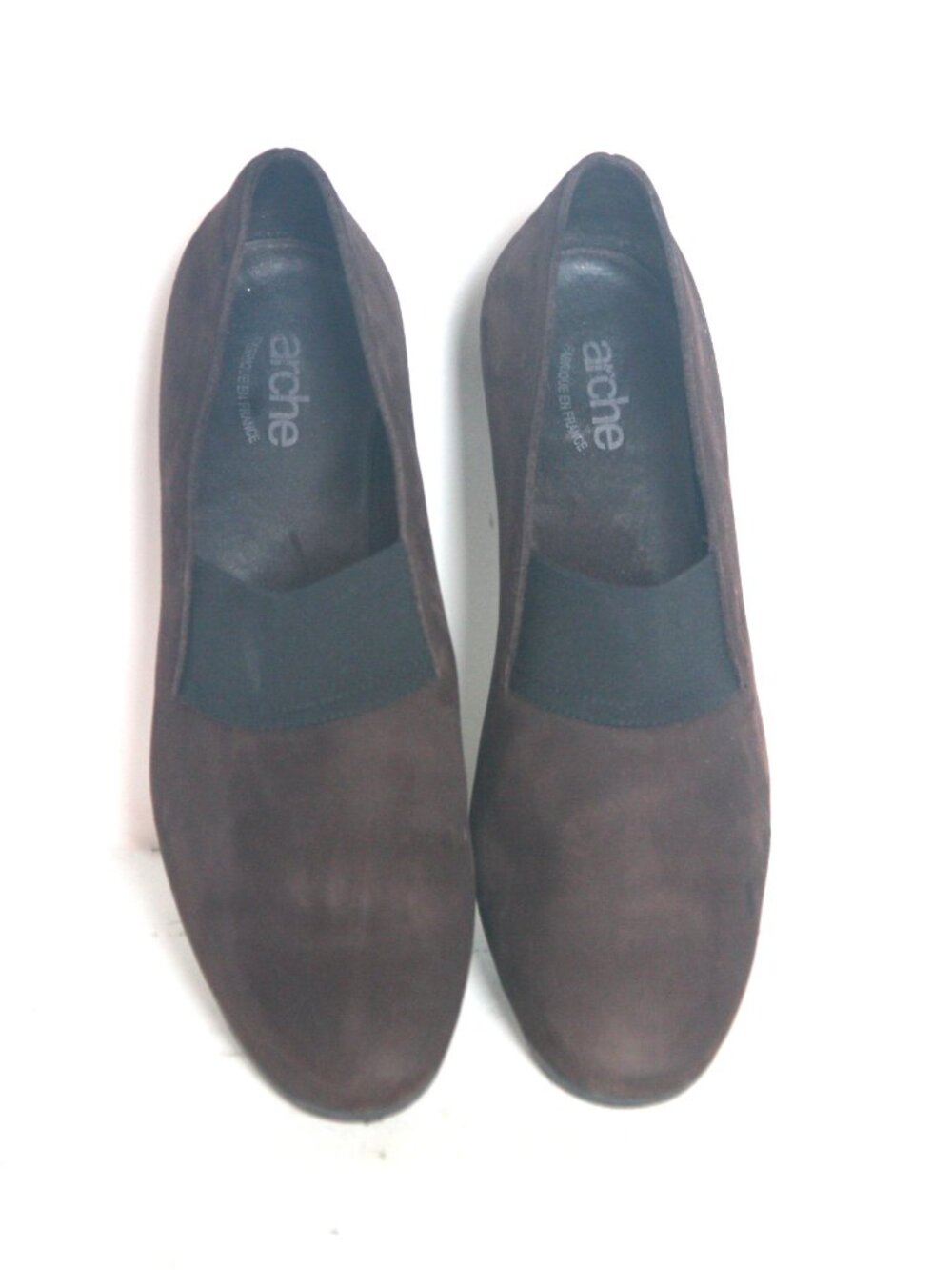 Sz 9. 5 (41EU) - French ARCHE Women's Brown Nubuck Leather Comfort Wedge Shoes